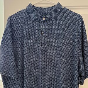 Johnnie O Blue Patterned Polo golf Shirt